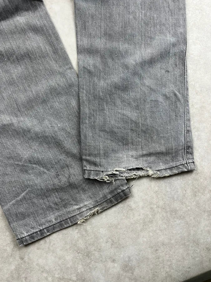 2000s Dolce & Gabbana Grey Light Distressed Denim Jeans oTQrtoM 9