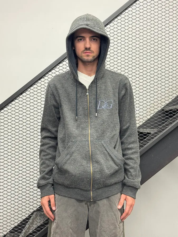AW2009 Dolce & Gabbana Grey Logo Zip-up Hoodie EkLKLJU 1