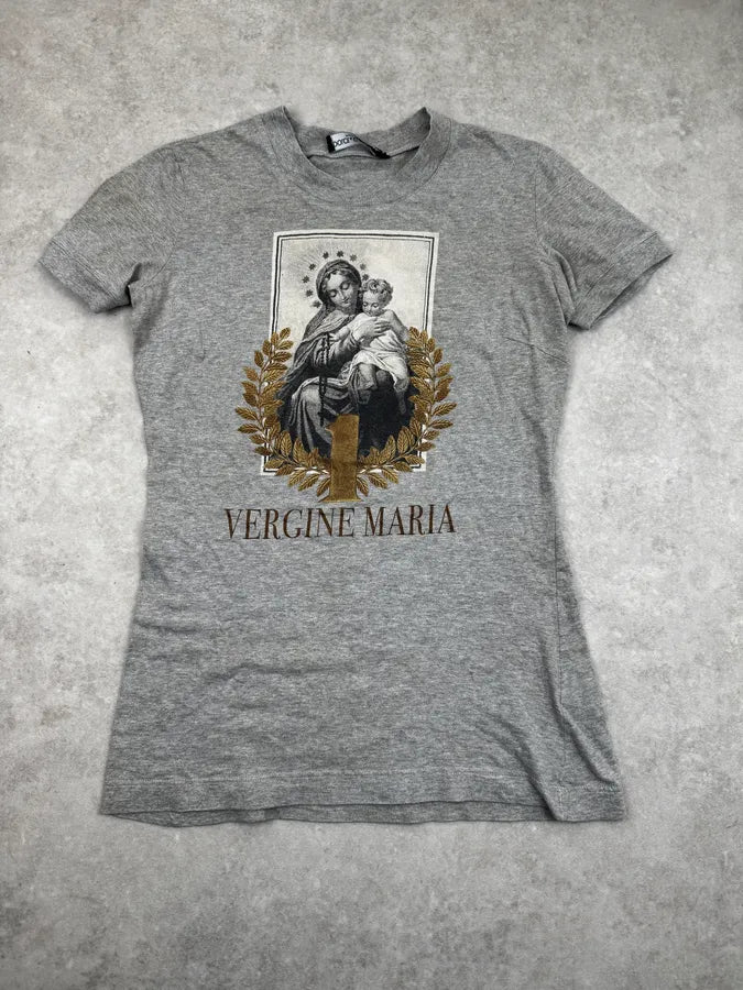 SS2013 Dolce & Gabbana Grey Maria Graphic T-Shirt CHTYWpn 0