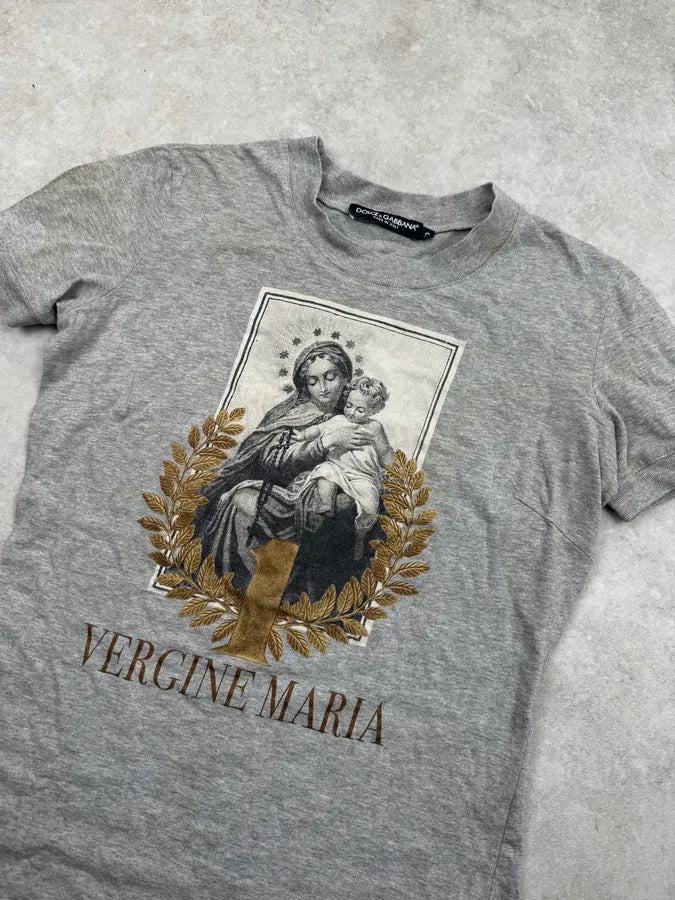 SS2013 Dolce & Gabbana Grey Maria Graphic T-Shirt CHTYWpn 4