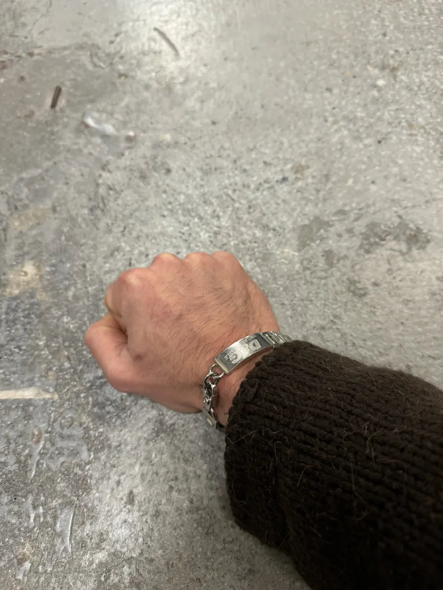 2000s Dolce & Gabbana Grey Metallic Bracelet (OS) 1