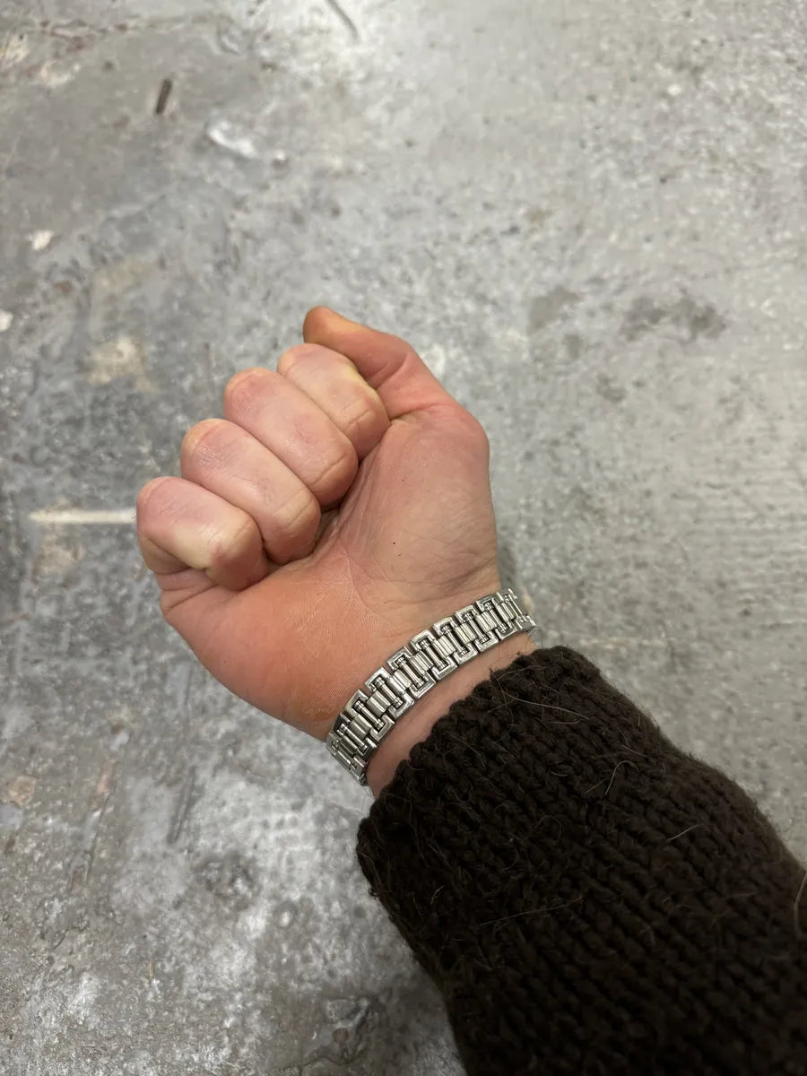 2000s Dolce & Gabbana Grey Metallic Bracelet (OS) 2