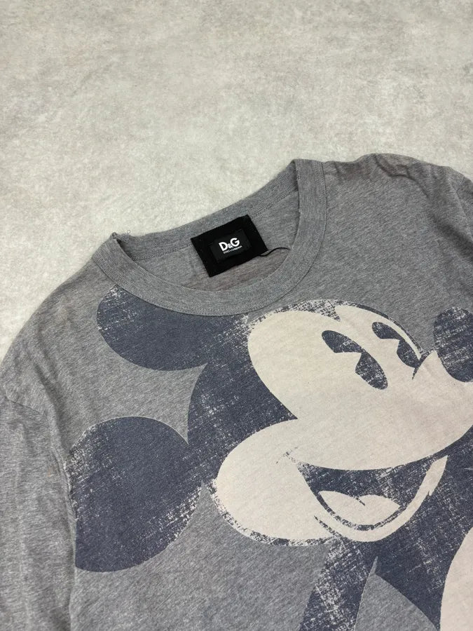 FW2010 Dolce & Gabbana Grey Mickey Mouse Longsleeve T-Shirt  XgTpllr 4