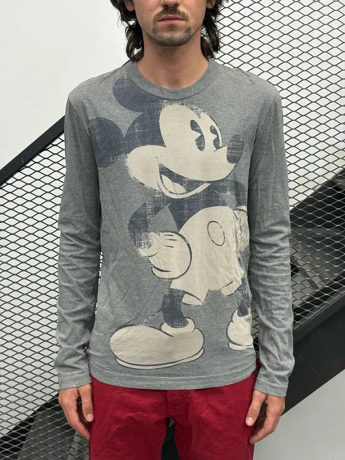 FW2010 Dolce & Gabbana Grey Mickey Mouse Longsleeve T-Shirt  XgTpllr 2