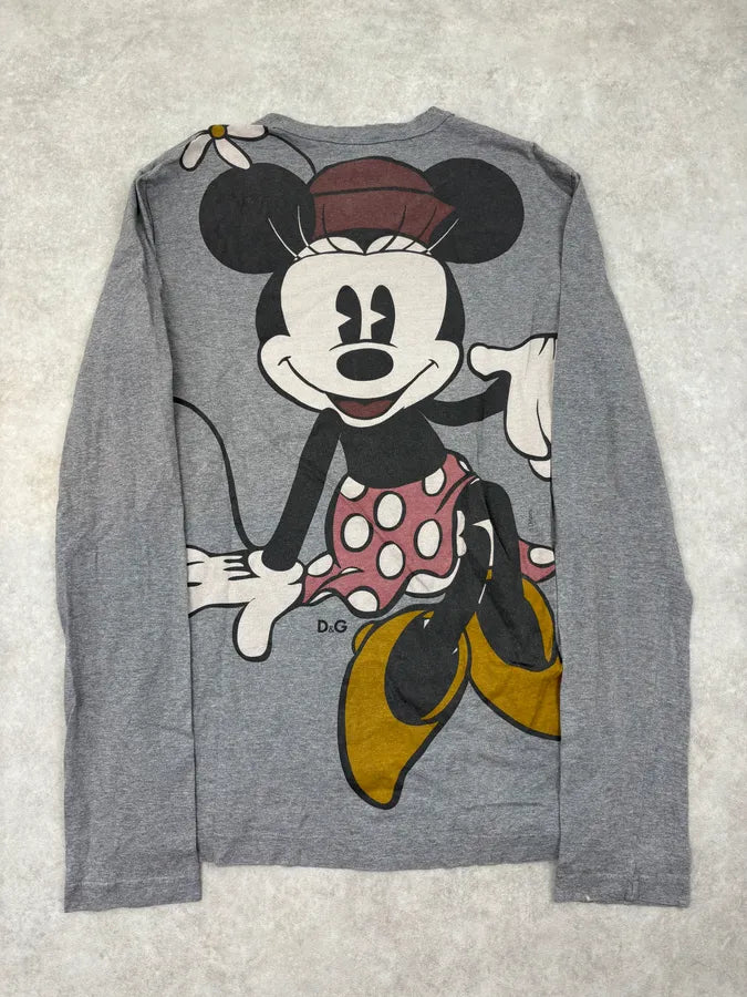 FW2010 Dolce & Gabbana Grey Mickey Mouse Longsleeve T-Shirt  XgTpllr 7