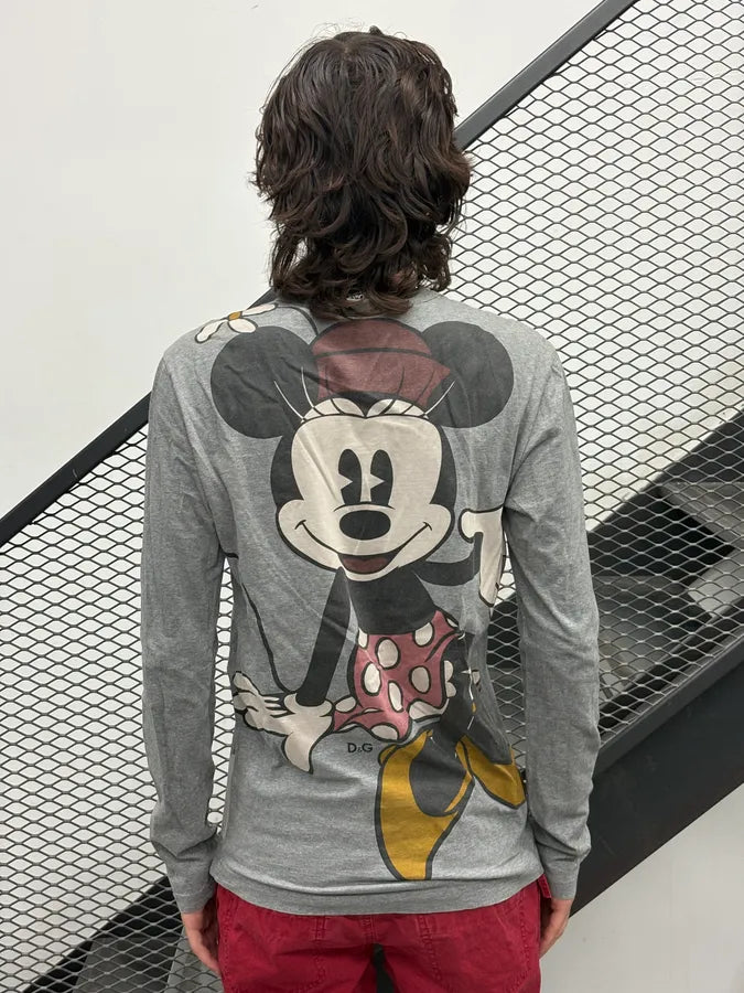 FW2010 Dolce & Gabbana Grey Mickey Mouse Longsleeve T-Shirt  XgTpllr 3