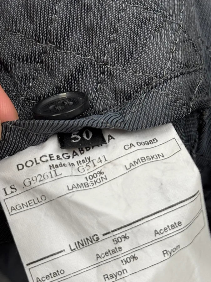 AW2006 Dolce & Gabbana Grey Multi-Pocket Leather Jacket funKcBQ 13