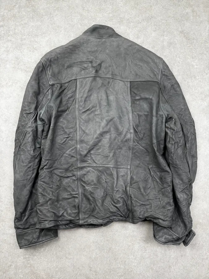 AW2006 Dolce & Gabbana Grey Multi-Pocket Leather Jacket funKcBQ 2