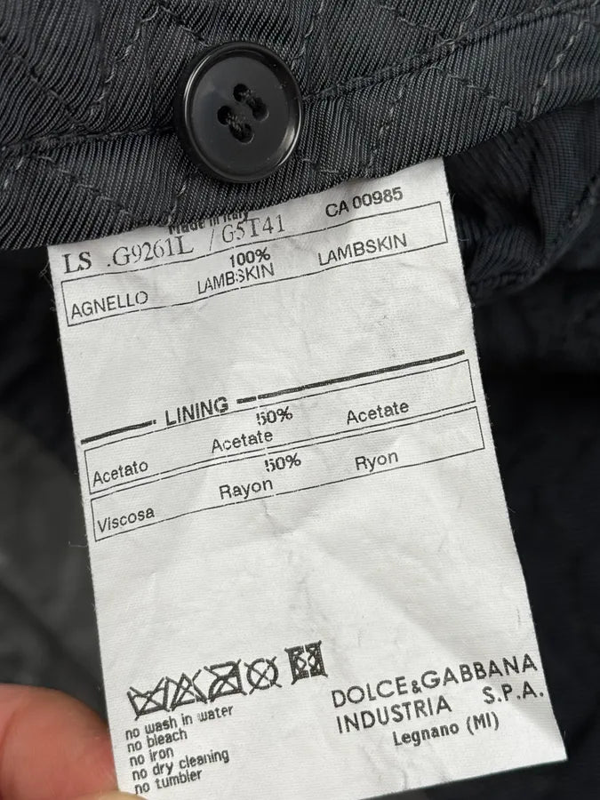 AW2006 Dolce & Gabbana Grey Multi-Pocket Leather Jacket funKcBQ 14
