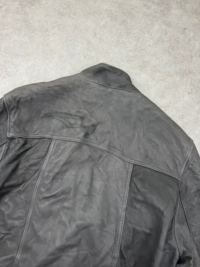 AW2006 Dolce & Gabbana Grey Multi-Pocket Leather Jacket funKcBQ 6