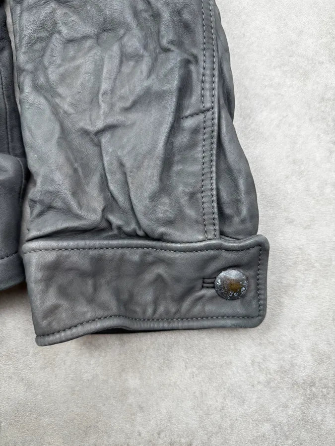 AW2006 Dolce & Gabbana Grey Multi-Pocket Leather Jacket funKcBQ 9