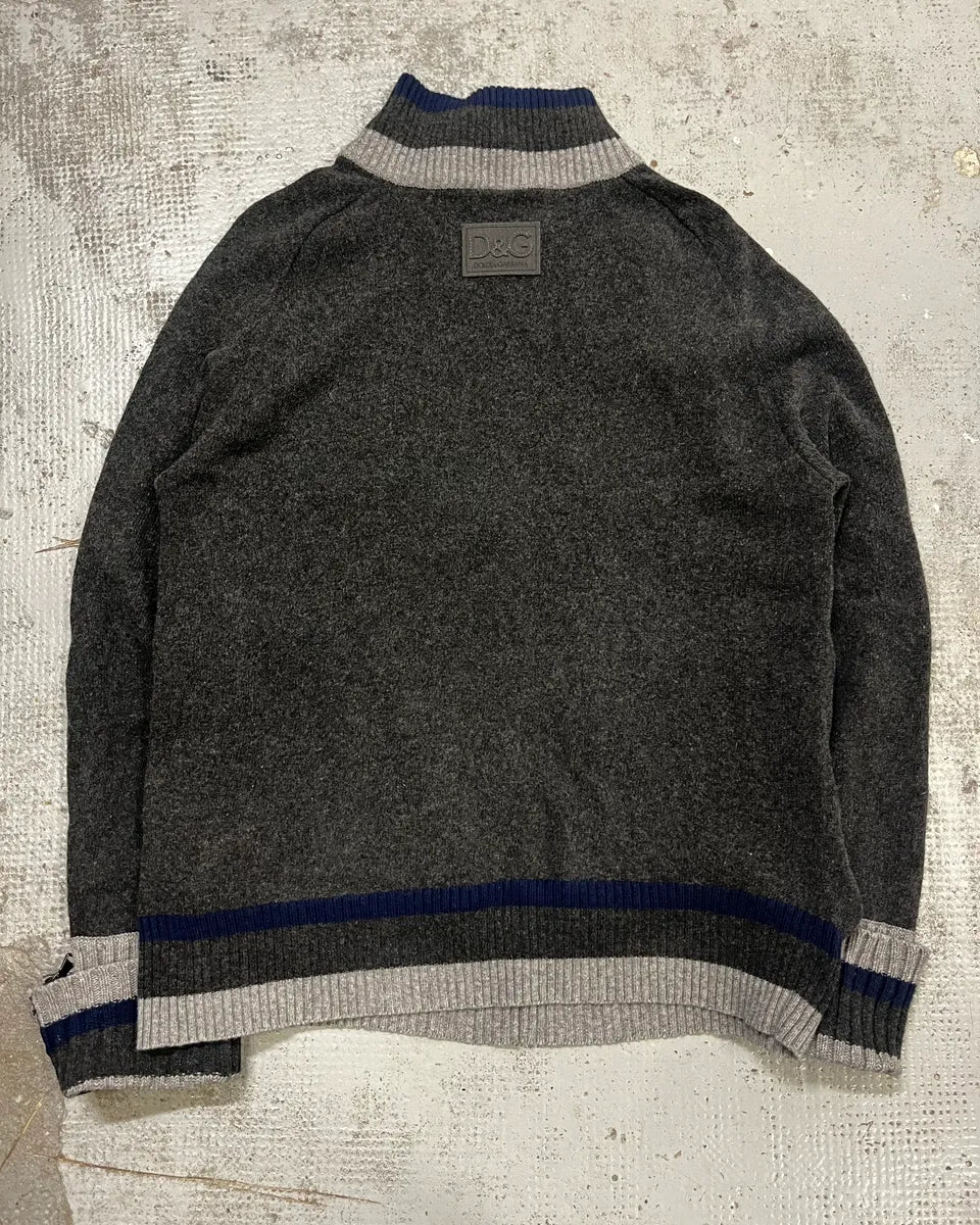 2000s Dolce & Gabbana Grey Multi-Zip Zip-Up Sweater jXtFUvb 8