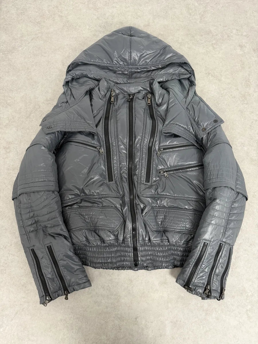 FW2010 Dolce & Gabbana Grey Multi Zips Astro Puffer Jacket sqDoAwz 0