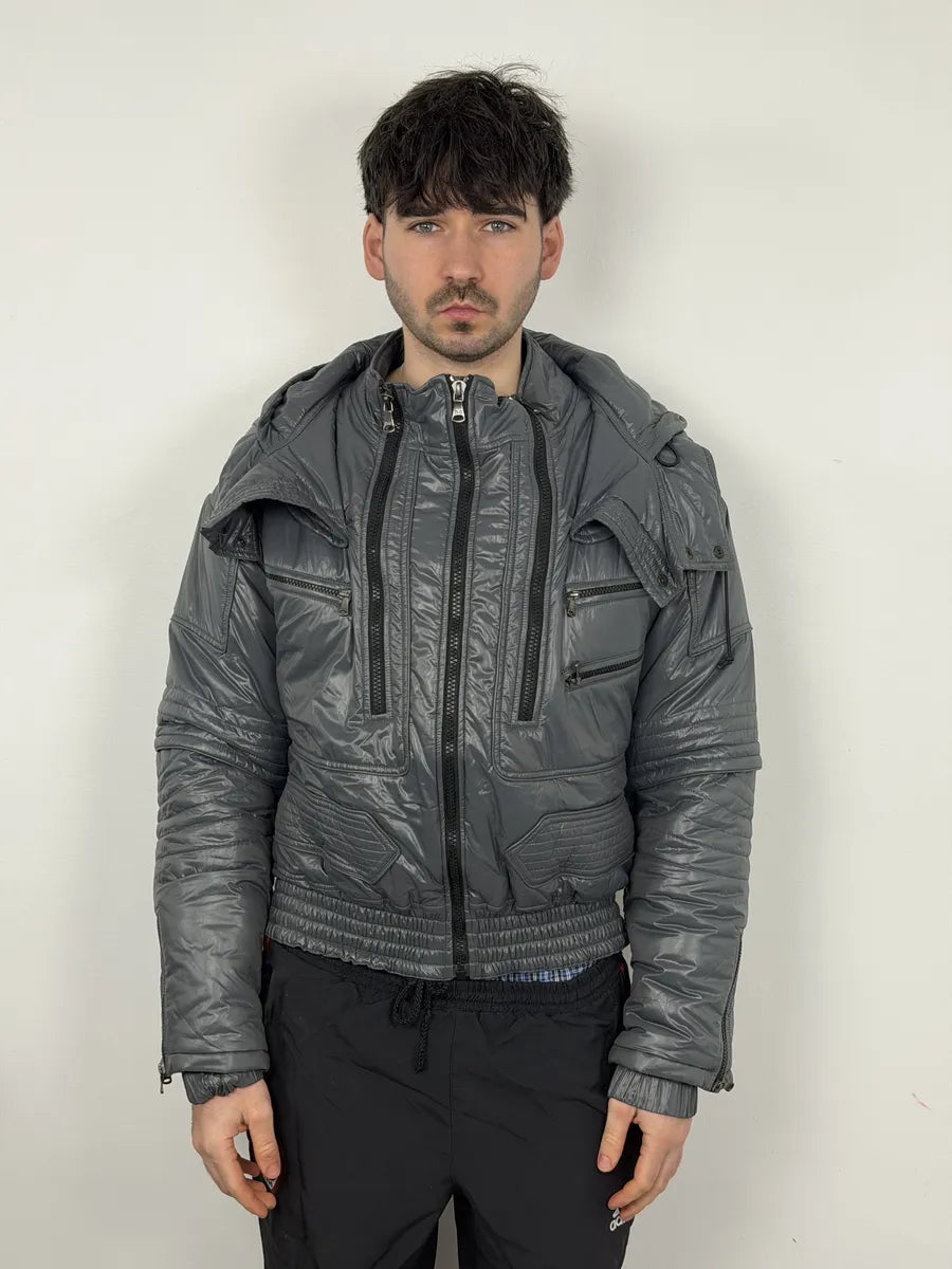 2000s Dolce & Gabbana Grey Multi Zips Astro Puffer Jacket sqDoAwz 2