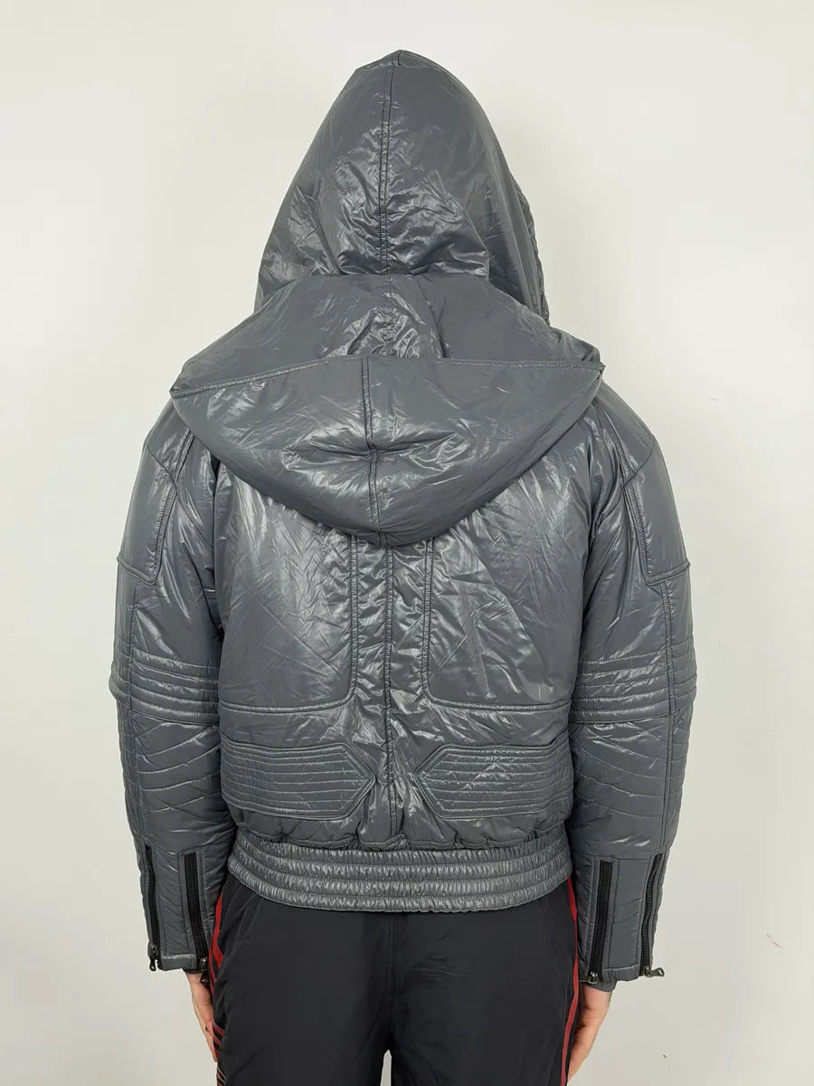 2000s Dolce & Gabbana Grey Multi Zips Astro Puffer Jacket sqDoAwz 3