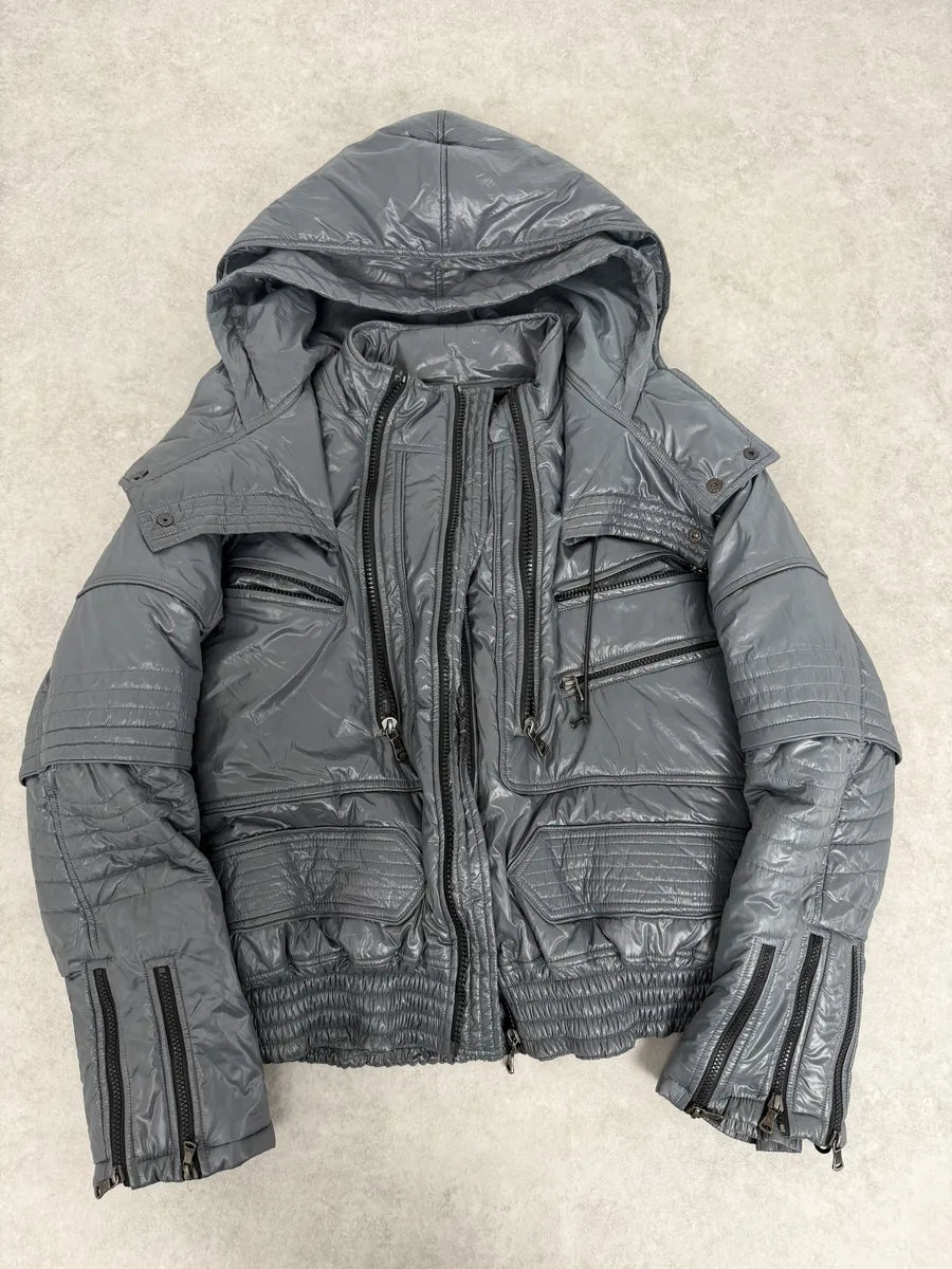 FW2010 Dolce & Gabbana Grey Multi Zips Astro Puffer Jacket sqDoAwz 5