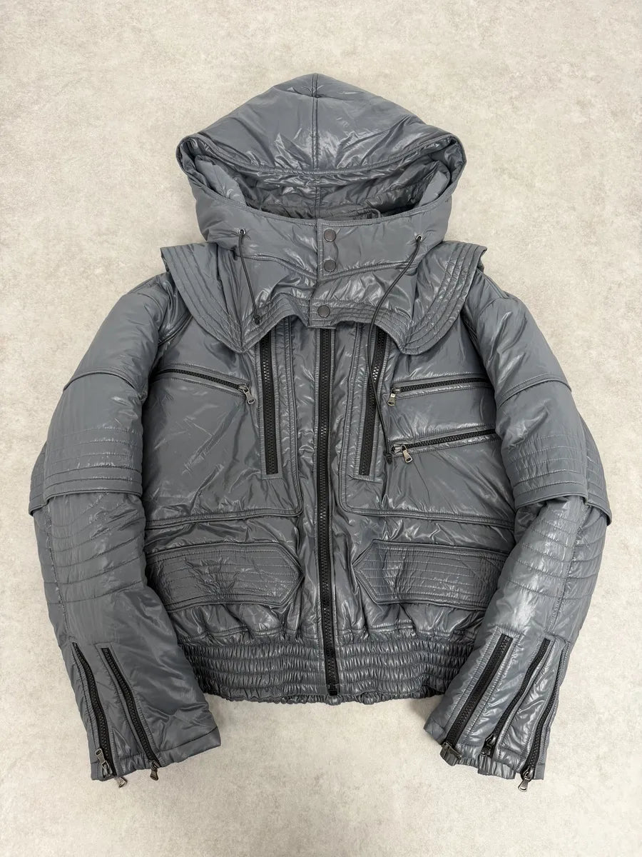 FW2010 Dolce & Gabbana Grey Multi Zips Astro Puffer Jacket sqDoAwz 6