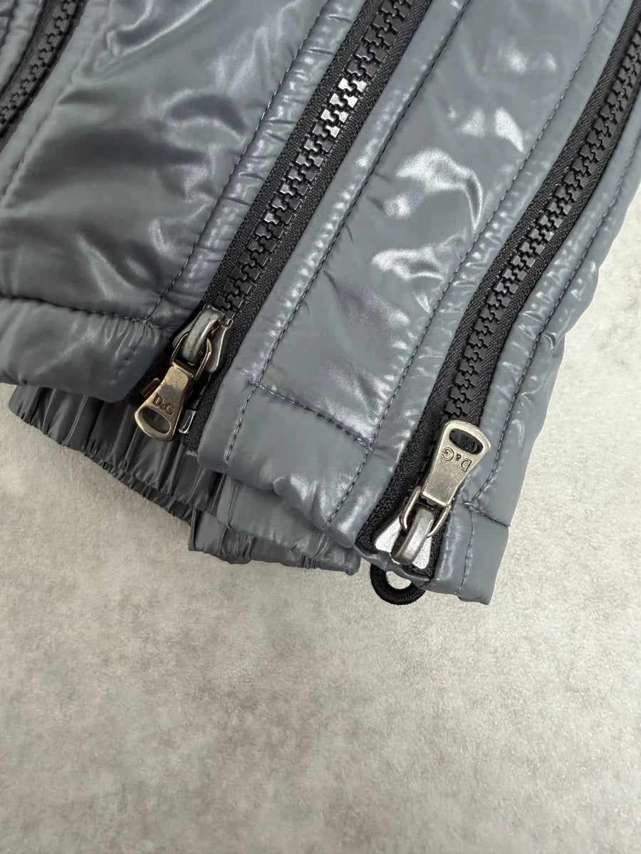2000s Dolce & Gabbana Grey Multi Zips Astro Puffer Jacket sqDoAwz 7