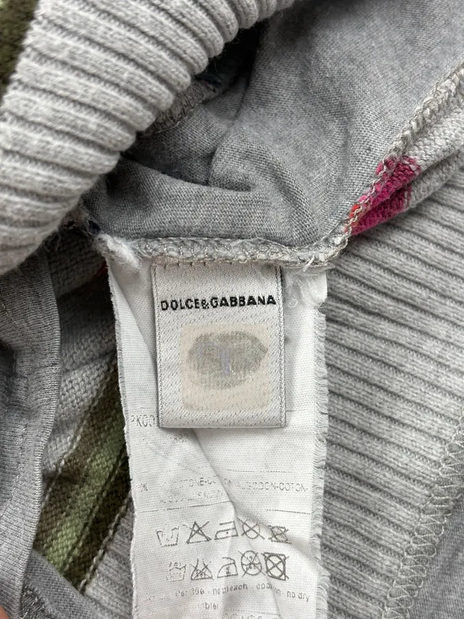 2000s Dolce & Gabbana Grey Multicolored Striped Polo ZzmbAvz 8