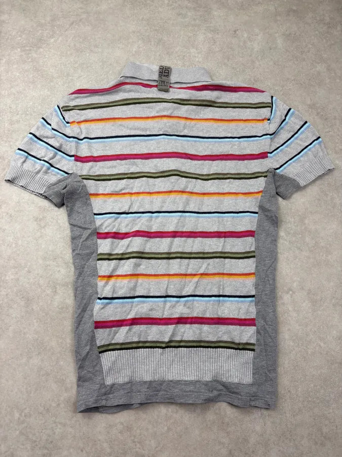 2000s Dolce & Gabbana Grey Multicolored Striped Polo ZzmbAvz 5