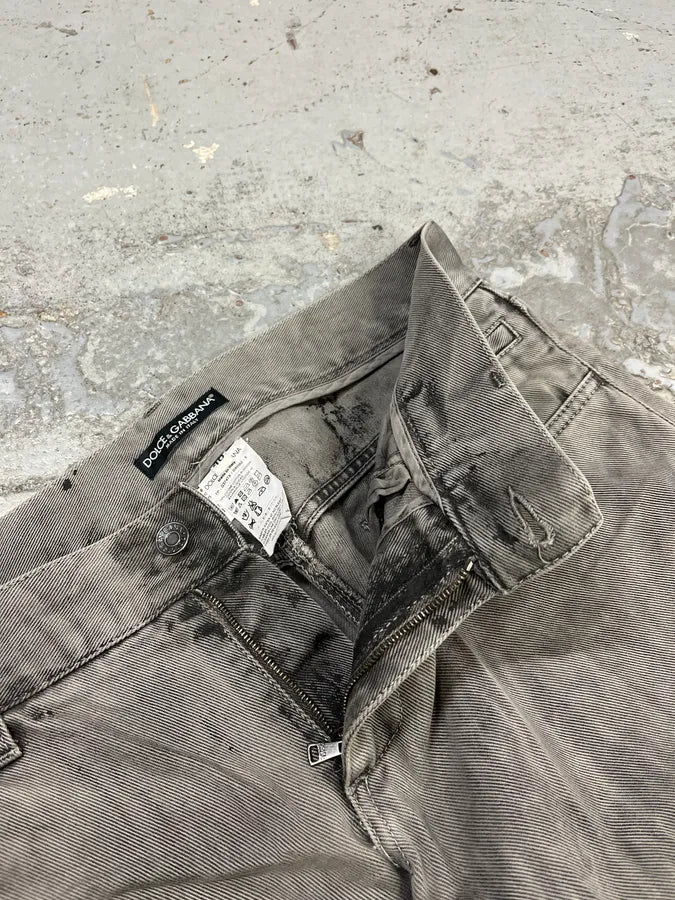 2000s Dolce & Gabbana Grey Painted Denim Jeans SXwVPbx 10