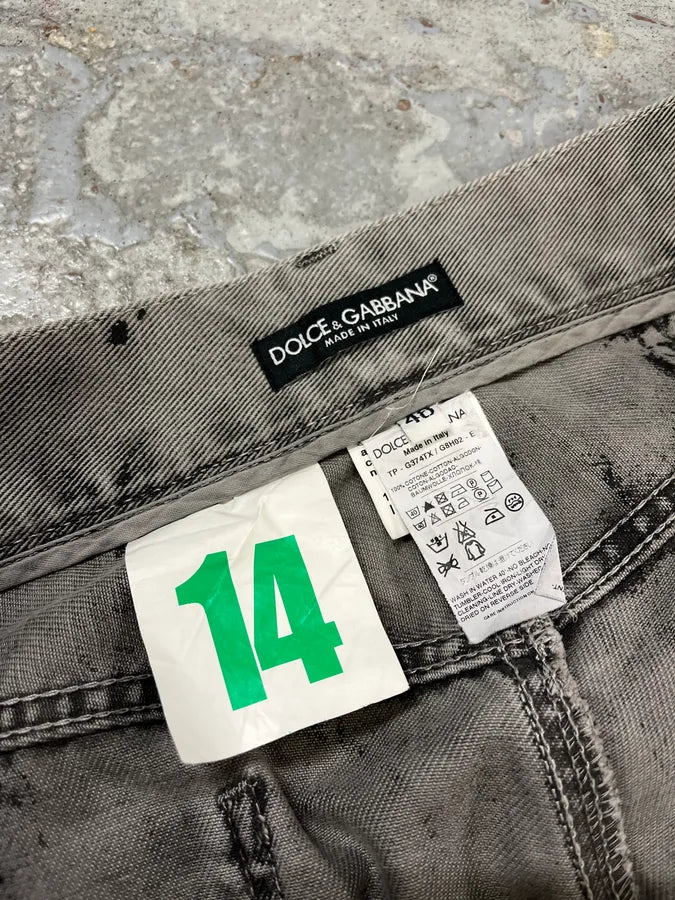 2000s Dolce & Gabbana Grey Painted Denim Jeans SXwVPbx 11