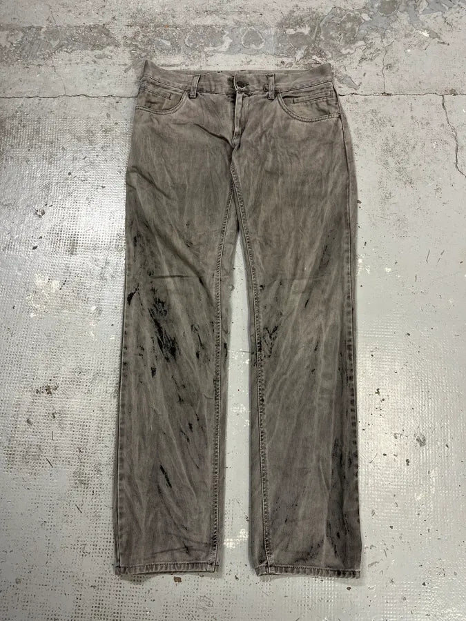 2000s Dolce & Gabbana Grey Painted Denim Jeans SXwVPbx 4