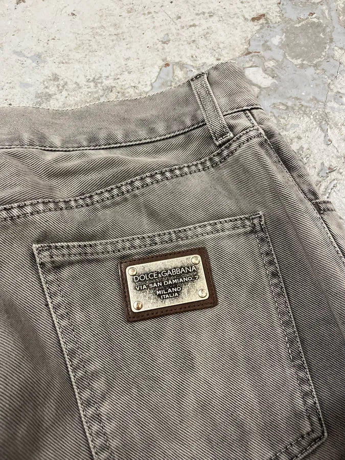 2000s Dolce & Gabbana Grey Painted Denim Jeans SXwVPbx 9
