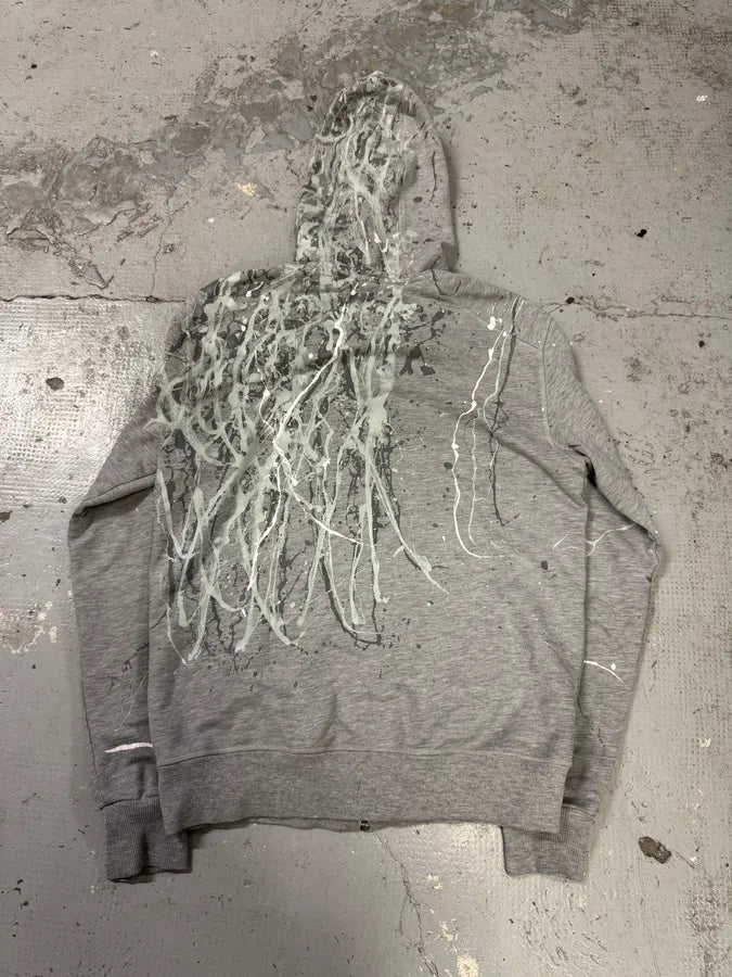 2000s Dolce & Gabbana Grey Painted Zip-up Hoodie bfLxeEn 4