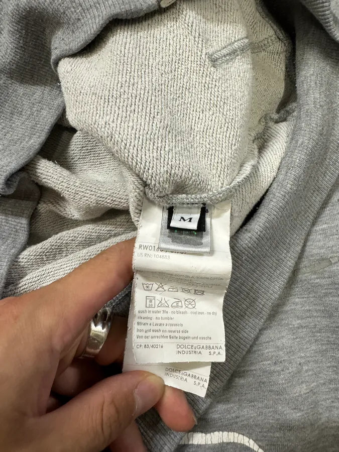 2000s Dolce & Gabbana Grey Painted Zip-up Hoodie bfLxeEn 8