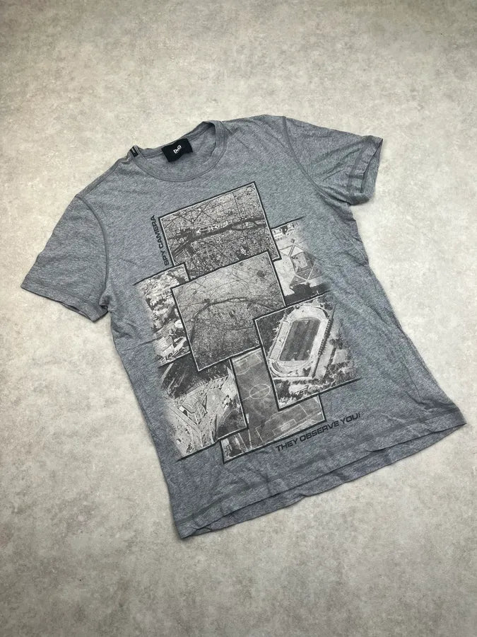 2000s Dolce & Gabbana Grey Paris Camera Map T-Shirt ckdEYJk 4