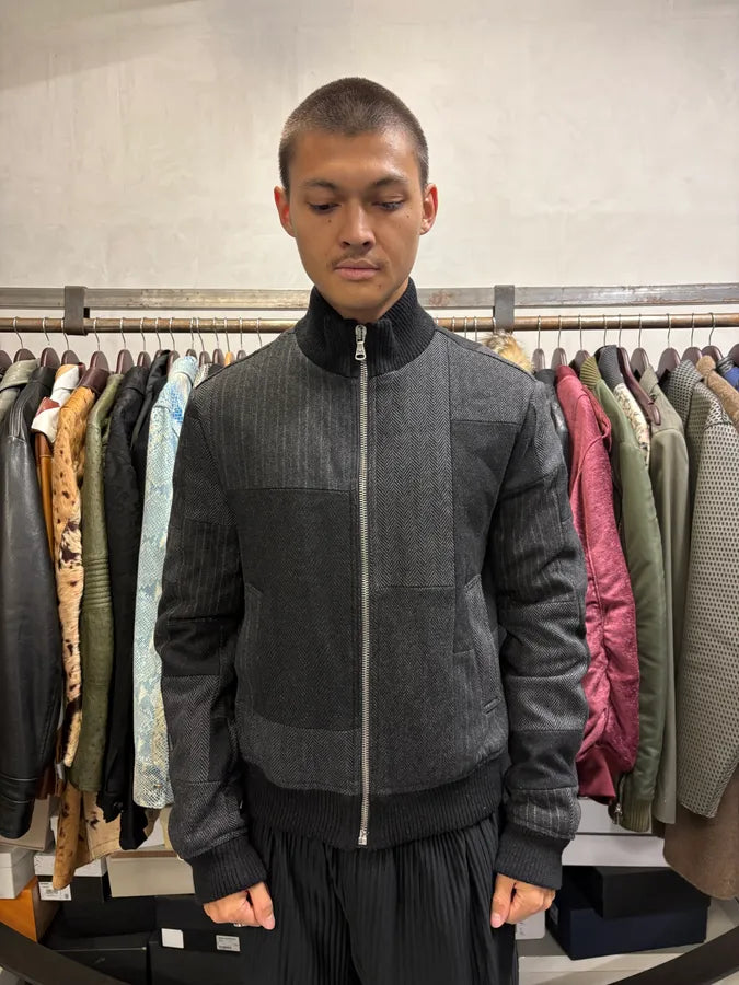 2000s Dolce & Gabbana Grey Patchwork Bomber Jacket RRGwYJH 1