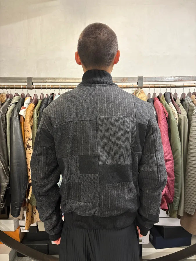 2000s Dolce & Gabbana Grey Patchwork Bomber Jacket RRGwYJH 2