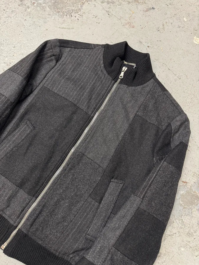 2000s Dolce & Gabbana Grey Patchwork Bomber Jacket RRGwYJH 4