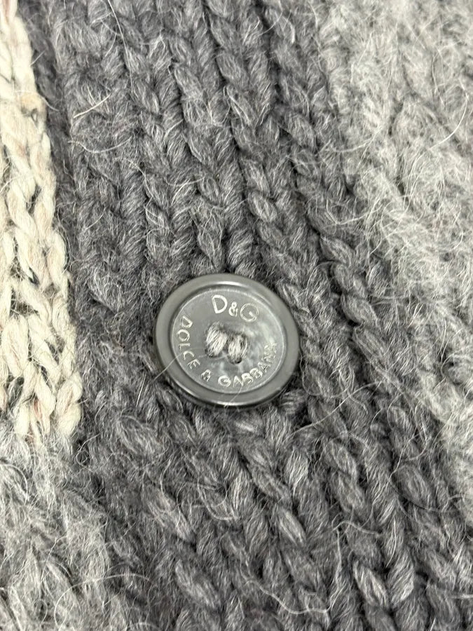 AW2010 Dolce & Gabbana Grey Patchwork Wool Cardigan XVEWPxQ 8