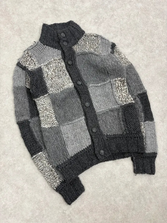 AW2010 Dolce & Gabbana Grey Patchwork Wool Cardigan XVEWPxQ 3