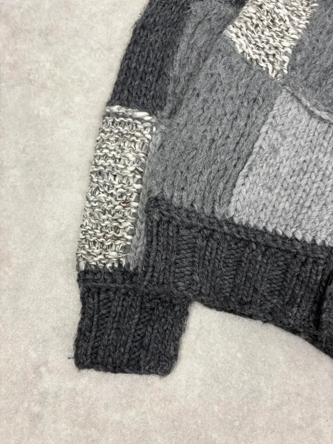 AW2010 Dolce & Gabbana Grey Patchwork Wool Cardigan XVEWPxQ 7