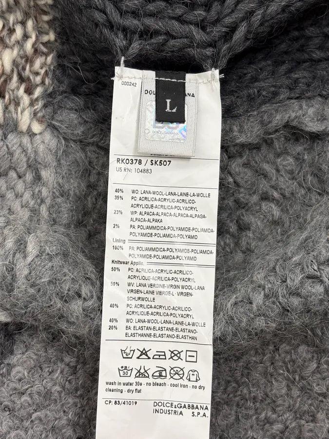 AW2010 Dolce & Gabbana Grey Patchwork Wool Cardigan XVEWPxQ 11