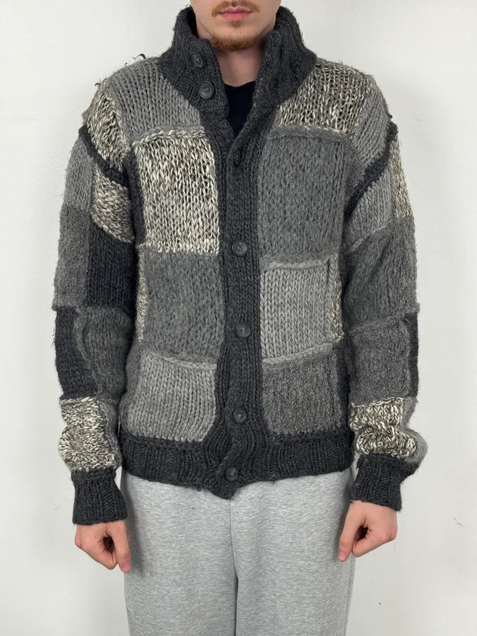 AW2010 Dolce & Gabbana Grey Patchwork Wool Cardigan XVEWPxQ 1