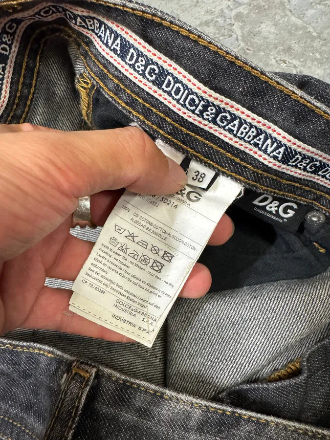 2000s Dolce & Gabbana Grey Raw Denim Jeans luORprI 5
