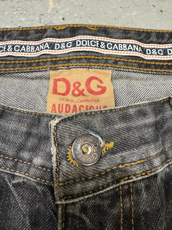 2000s Dolce & Gabbana Grey Raw Denim Jeans luORprI 7