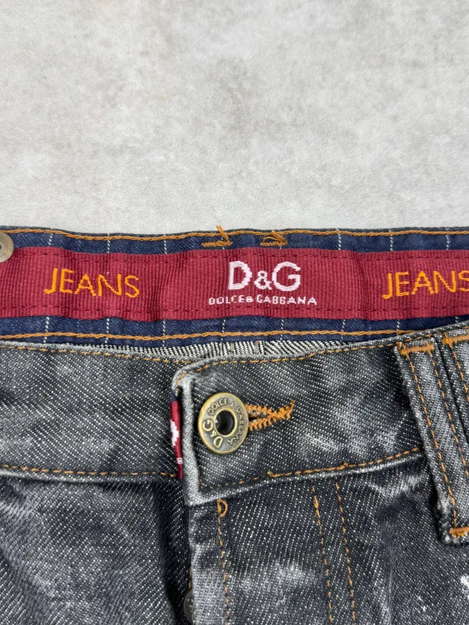 AW2003 Dolce & Gabbana Grey Raw Denim Straight Jeans DlUjcAC 10