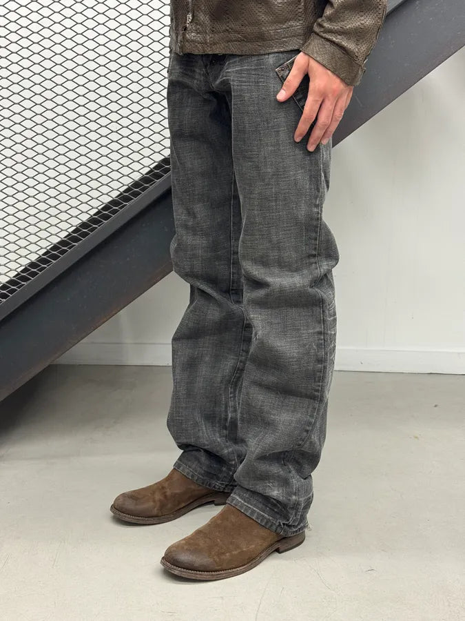 AW2003 Dolce & Gabbana Grey Raw Denim Straight Jeans DlUjcAC 2