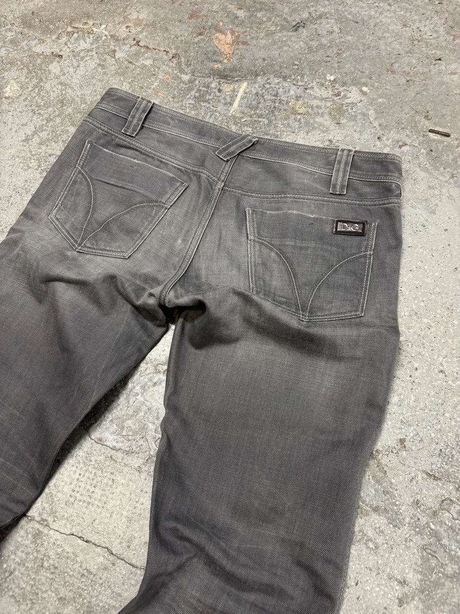 2000s Dolce & Gabbana Grey Raw Denim Straight Jeans KAJbJdt 4