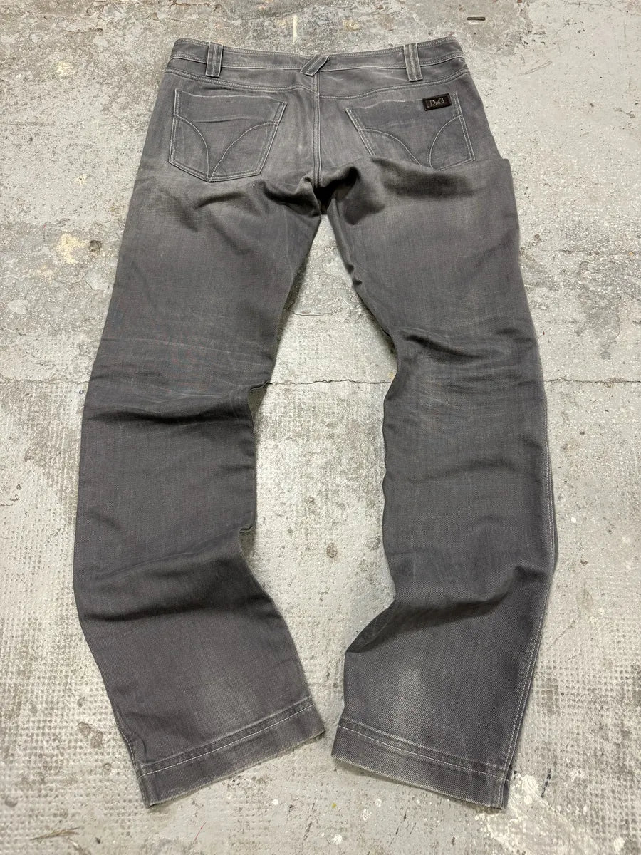 2000s Dolce & Gabbana Grey Raw Denim Straight Jeans KAJbJdt 6