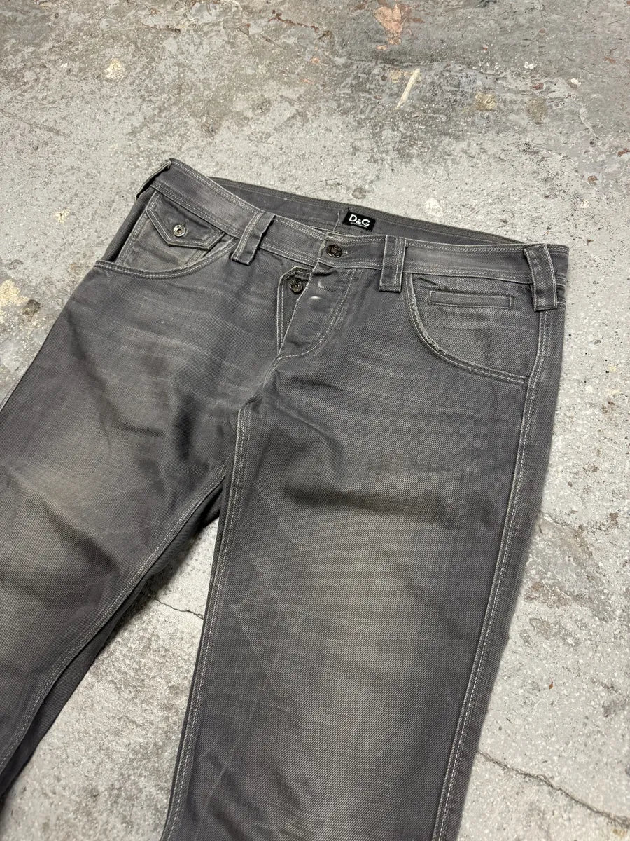 2000s Dolce & Gabbana Grey Raw Denim Straight Jeans KAJbJdt 8