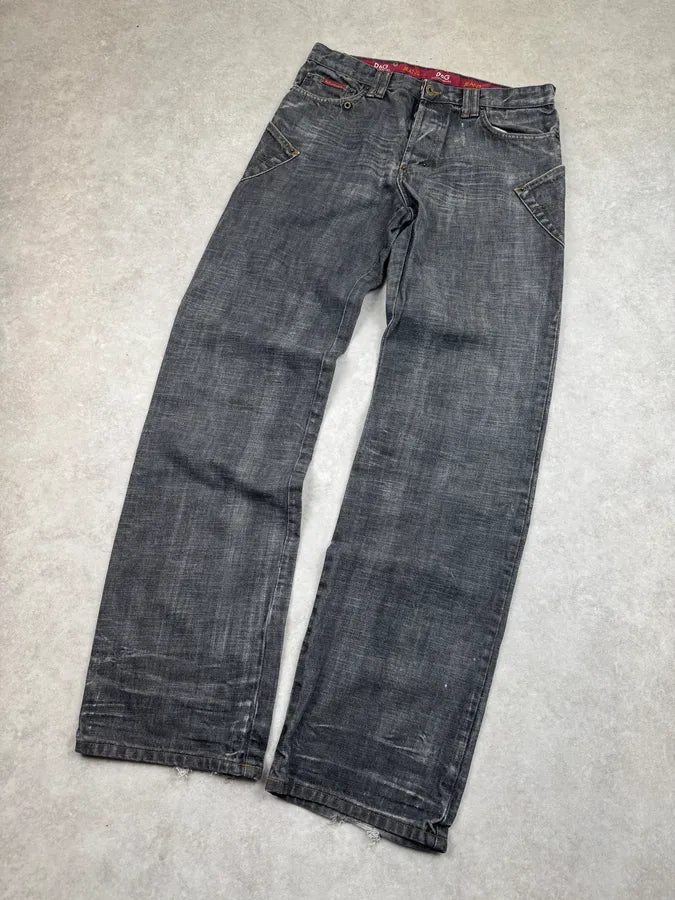 AW2003 Dolce & Gabbana Grey Raw Denim Straight Jeans DlUjcAC 4