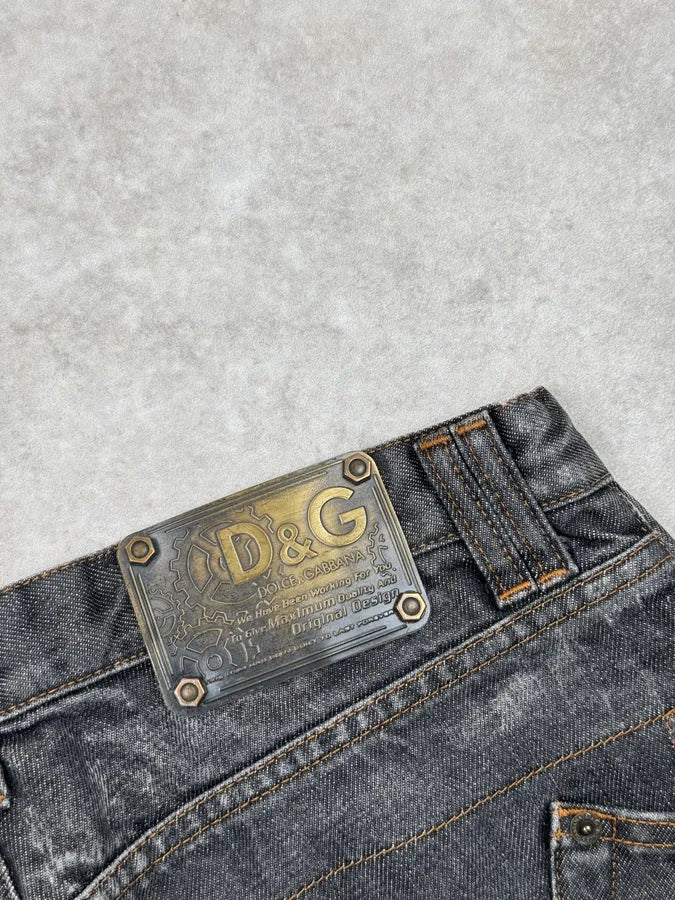 AW2003 Dolce & Gabbana Grey Raw Denim Straight Jeans DlUjcAC 8