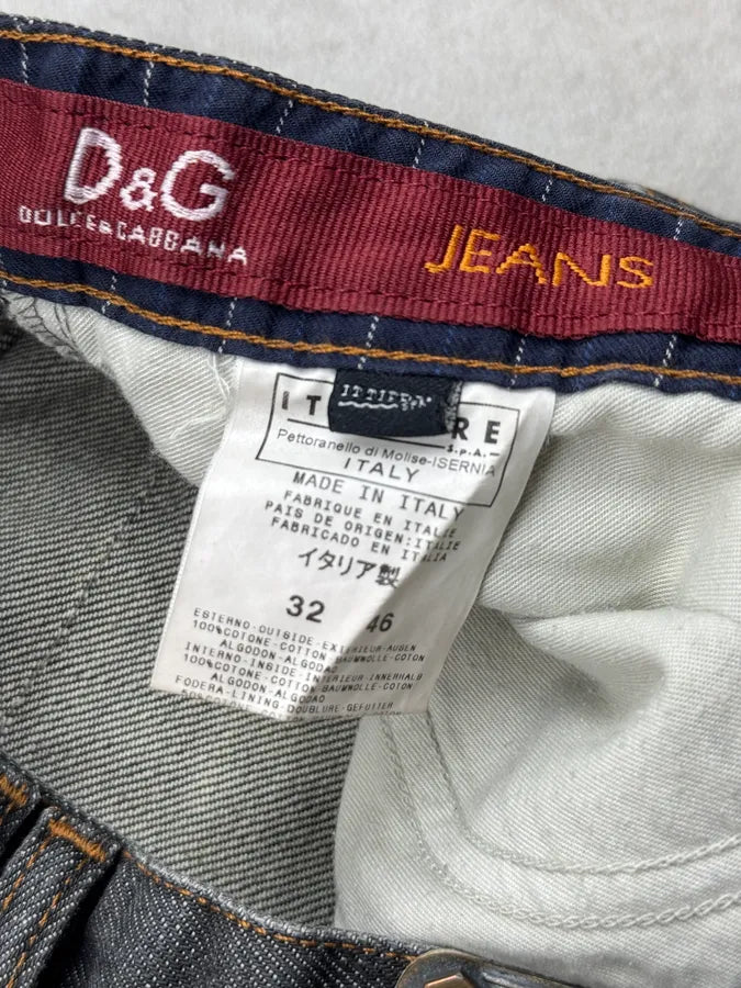 AW2003 Dolce & Gabbana Grey Raw Denim Straight Jeans DlUjcAC 11