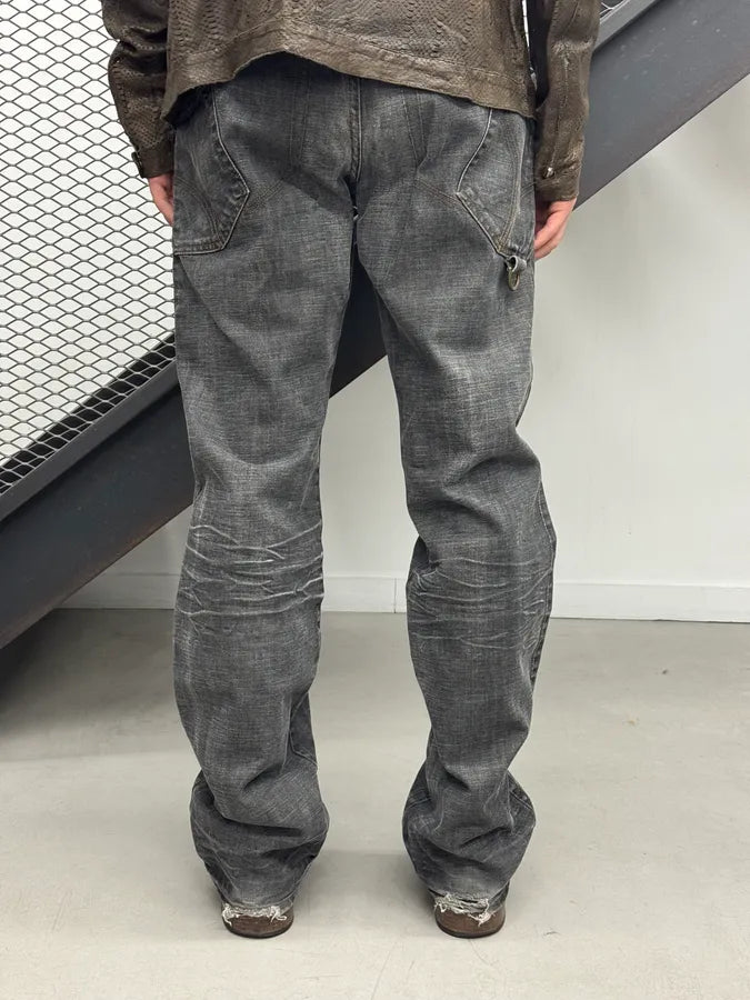 AW2003 Dolce & Gabbana Grey Raw Denim Straight Jeans DlUjcAC 3